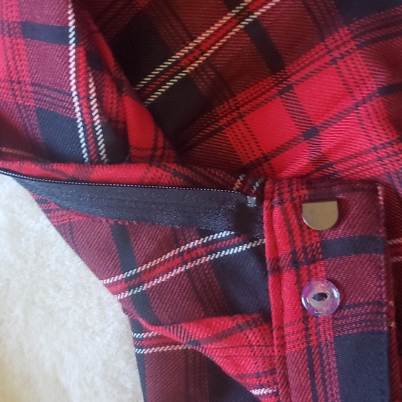 Divided Multicolored Plaid School Girl mini Skirt Size 2 - Picture 7 of 10